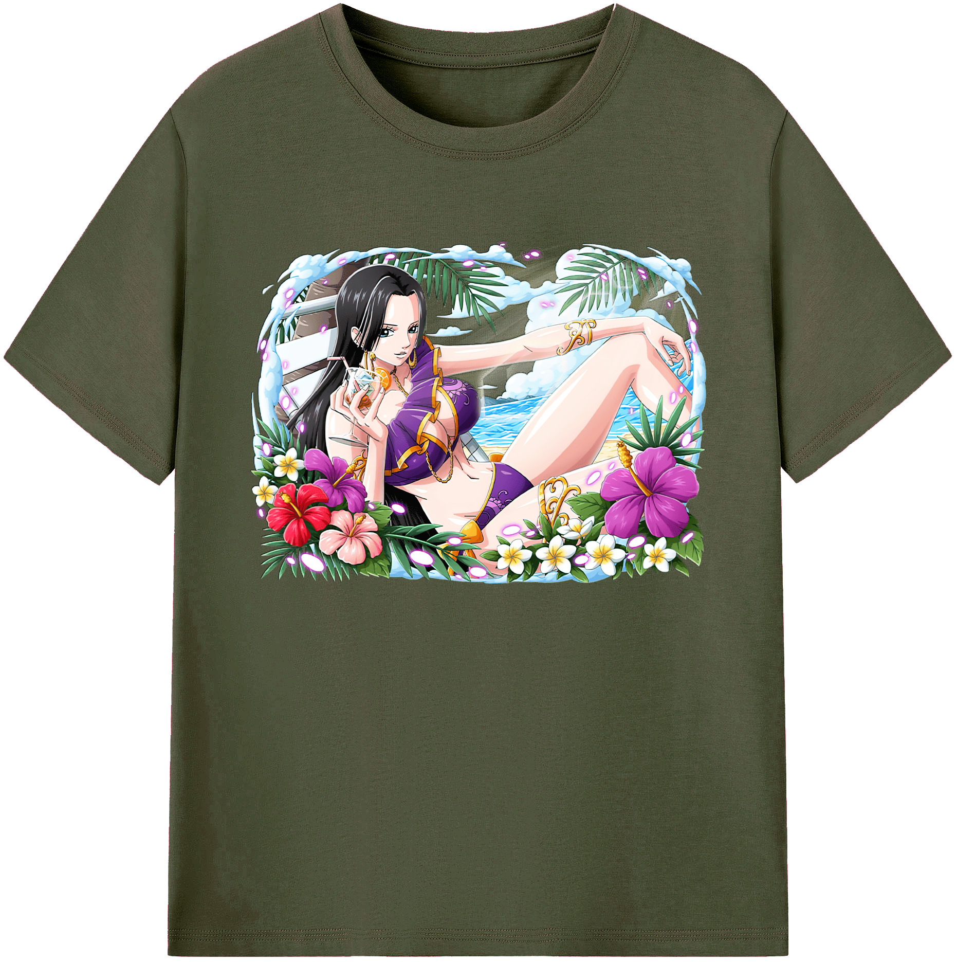 ワンピース ボア・ハンコック ONE PIECE Boa·Hancock 綿100％ メンズ半袖Tシャツ｜肌触りやわらか＆通気性